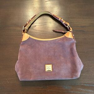 Dooney & Bourke Suede and Leather Hobo Shoulder Bag